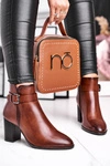 Botki Damskie Na Słupku Sergio Leone Brązowe BT509