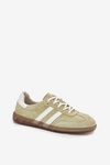 Niskie Skórzane Sneakersy Damskie Limonkowe Ismina