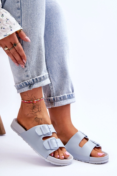 Damskie Klapki Na Platformie Niebieskie Vertigo