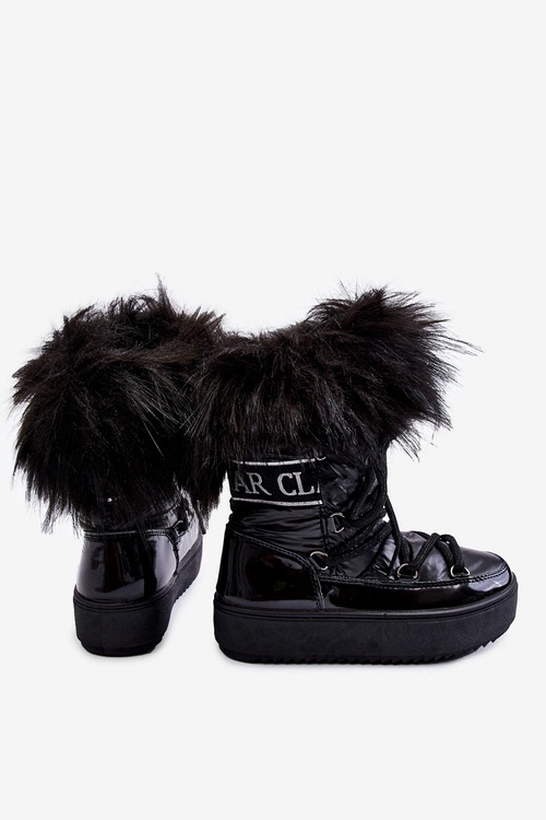 Dziecięce Śniegowce Ocieplane Sznurowane Czarne Colioris