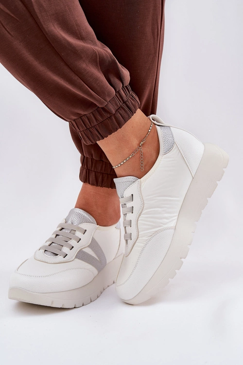 Buty Sportowe Damskie Na Platformie Vinceza 58510 Białe