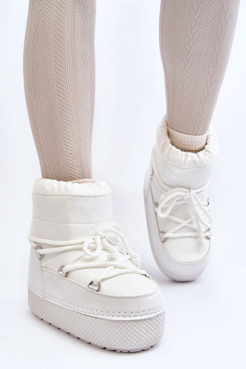 Damskie Śniegowce Z Wiązaniem Białe Toolsa