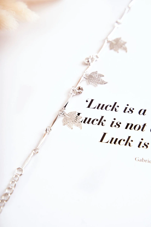 Bransoletka Zawieszki Liście Srebrne Mossali