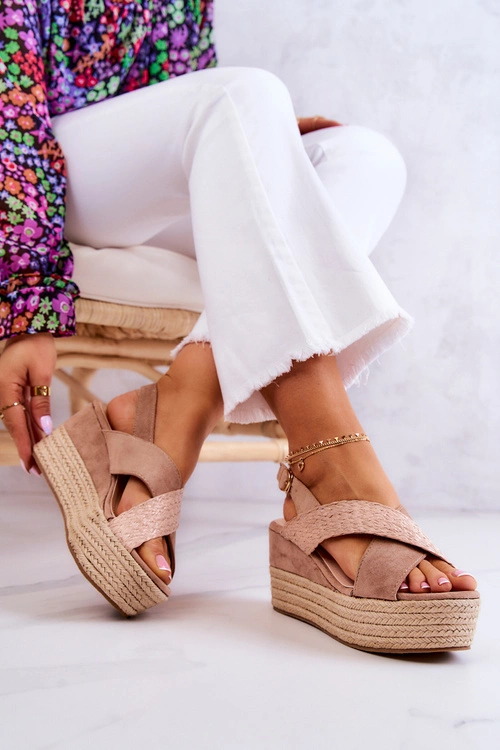 Damskie Sandały Na Platformie Beżowe Emmalee