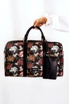 Duża Torba Podróżna NOBO M3150-CM20 Kwiaty Czarna