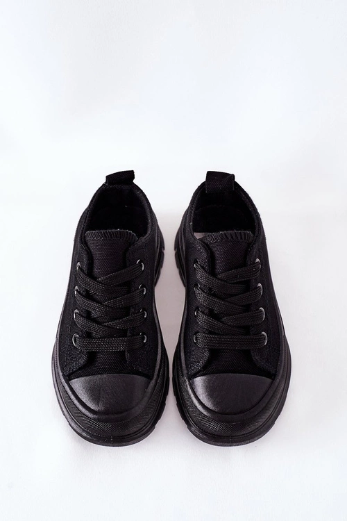 Dziecięce Trampki Na Platformie Czarne Travel Time