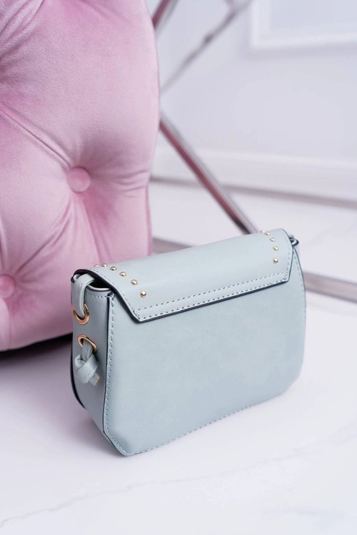 Torebka Damska Mała Kuferek Złote Nity Miętowa