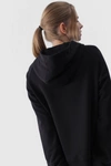 Dresowa Bluza Damska Z Kapturem Nierozpinana 4F 4FWMM00TSWSF1468-20S Czarna
