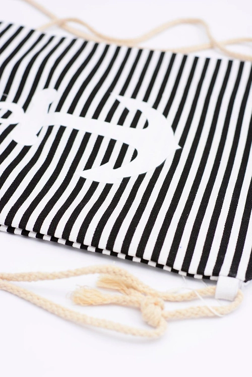 Damska Marynarska Torebka Czarny Worek Plażowy