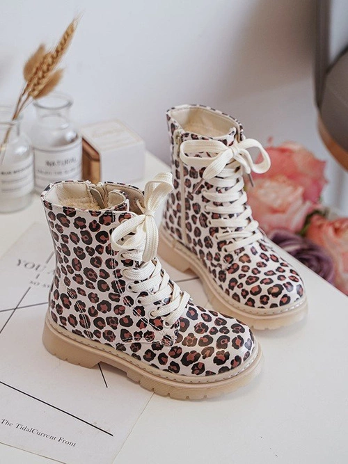 Ocieplane Botki Dziecięce Na Suwak Beżowo-Brązowe Dolida