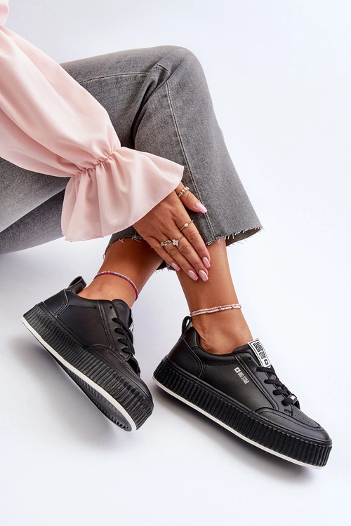Sneakersy Damskie Na Platformie Big Star NN274255 Czarne