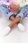 Damskie Skórzane Tenisówki Slip-On S.Barski Białe