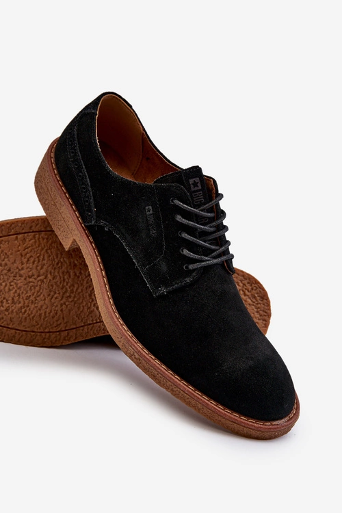 Zamszowe Męskie Półbuty Big Star NN174212 Czarne