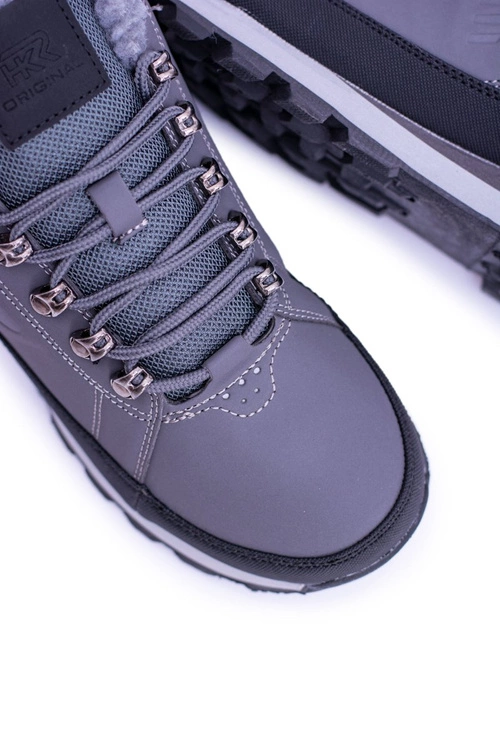 Męskie Ocieplane Buty Trekkingowe Szare Newlans2