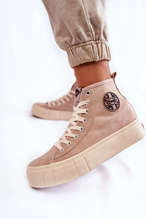 Wysokie Trampki Lee Cooper LCJ-22-31-1434L Beżowe