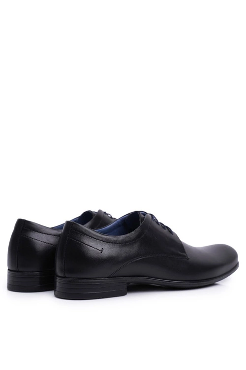 Półbuty Męskie Casual Skórzane Nikopol Czarne 1738