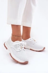 Skórzane Półbuty Damskie Z Przypinką Artiker 54C1810 Białe