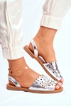 Sandały Damskie Wsuwane Srebrne I Like Summer