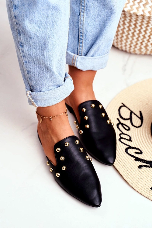 Lu Boo Damskie Klapki Czarne Seniorita