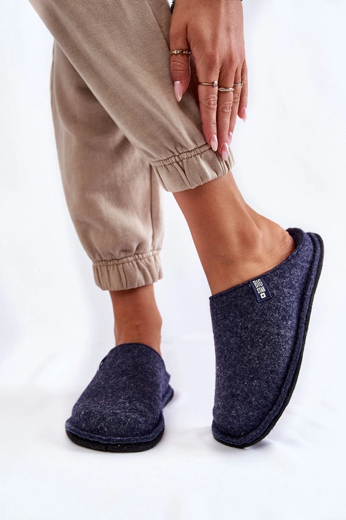 Klasyczne Damskie Papcie Big Star KK276013 Granatowe