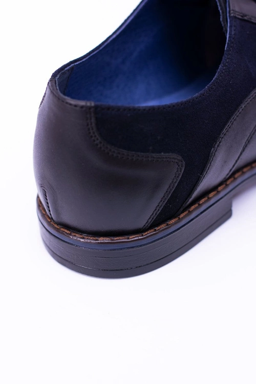 Nikopol Czarne Skórzane Męskie Półbuty Zinedine