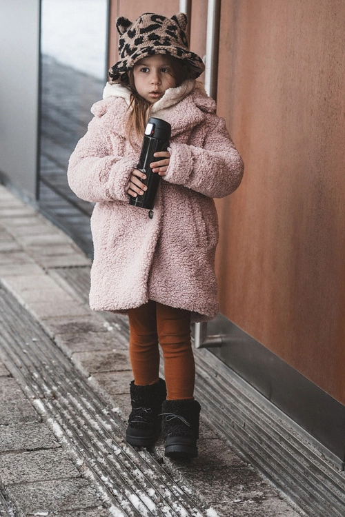 Ciepłe Botki Śniegowce Dziecięce Wiązane Czarne Asija