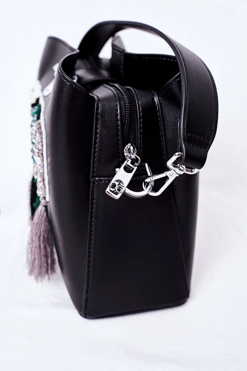 Torebka Listonoszka Z Frędzlami NOBO K2980 Czarna