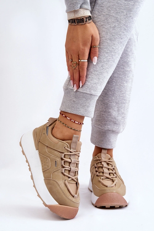 Damskie Buty Sportowe Na Platformie Beżowe Dakari