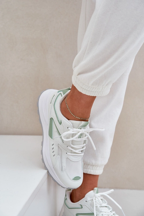 Buty Sportowe Damskie Big Star NN274A095 HI-POLY SYSTEM Biało-Zielone