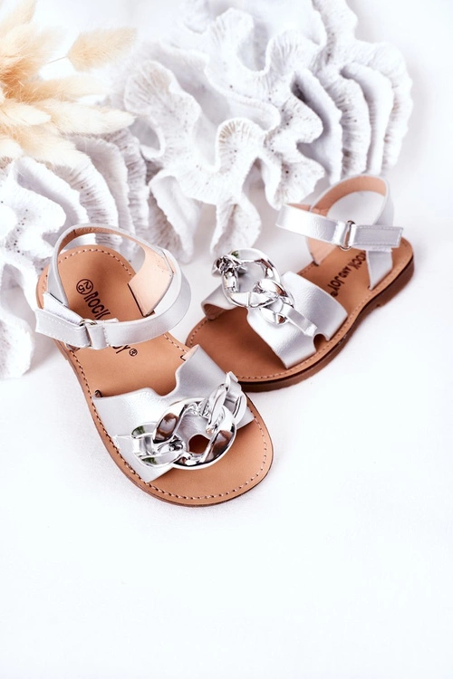 Dziecięce Sandały Z Łańcuchem Srebrne Buffy