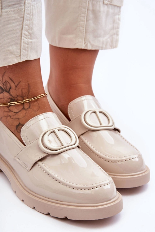 Lakierowane Mokasyny Na Platformie Beżowe Jarren