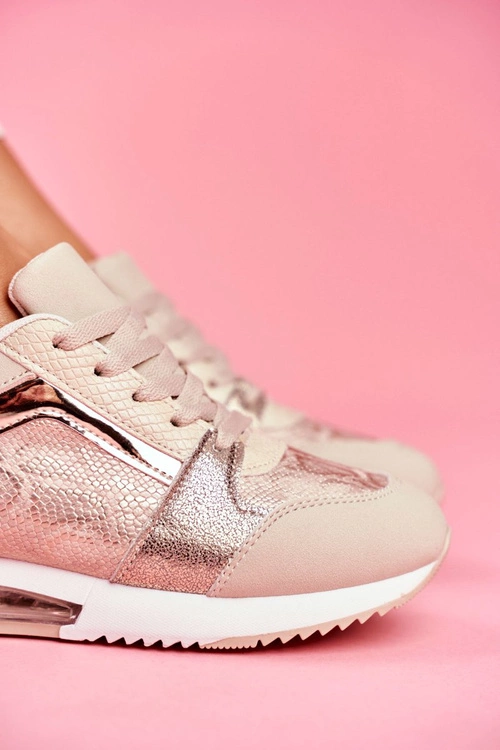 Sportowe Damskie Buty Sneakersy Beżowe Helly