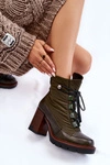 Modne Botki Na Obcasie Maciejka 05777-09 Zielone
