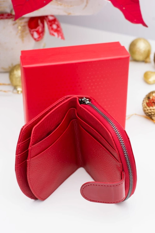 Mały Czerwony Lakierowany Skórzany Portfel Nobo