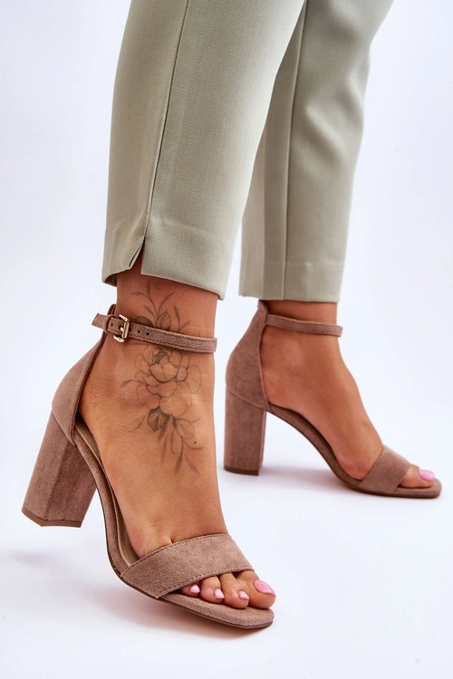 Damskie Klasyczne Zamszowe Sandały Brązowe Passo