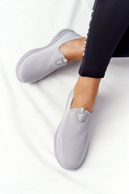 Damskie Sportowe Buty Slip-on Szare Be Stretchy