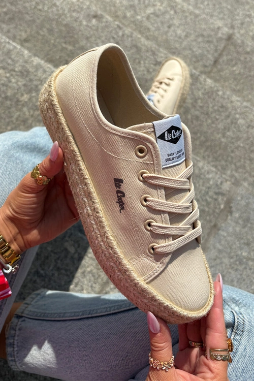 Trampki Damskie Z Plecionką Lee Cooper LCW-25-44-3215 Beżowe