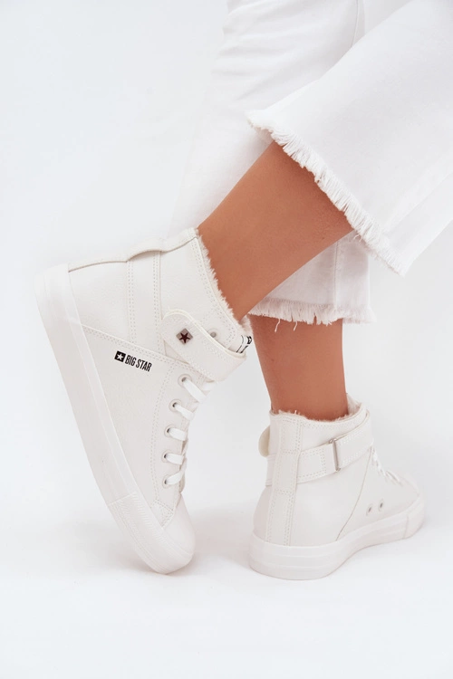 Skórzane Ocieplane Trampki BIG STAR V274541FW Białe