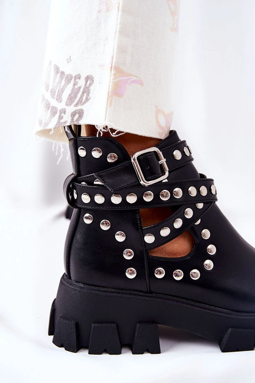 Workery Z Dżetami Na Platformie Czarne Vernelle