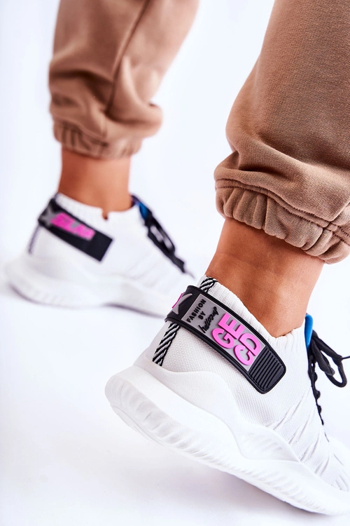 Damskie Wsuwane Sportowe Buty Sneakersy Białe Klayra