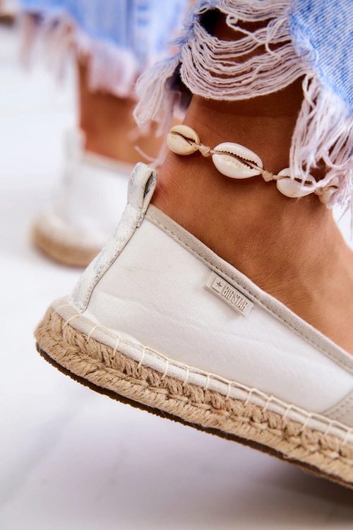 Damskie Klasyczne Espadryle Big Star JJ274951 Biało-Szare
