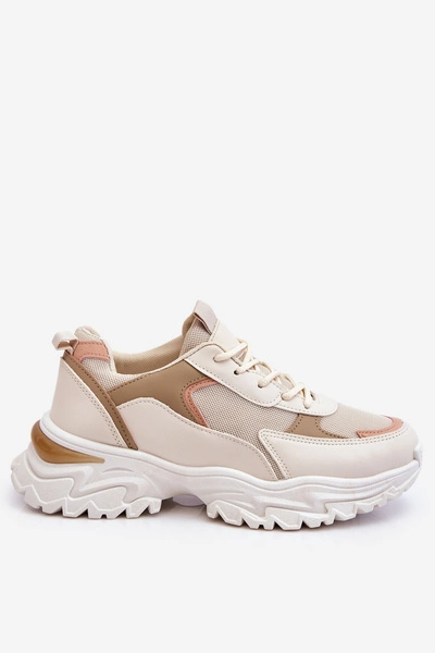 Damskie Wygodne Buty Sportowe Beżowe Alen