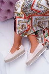 Espadryle Damskie Wsuwane Zamszowe Beżowe Mariako