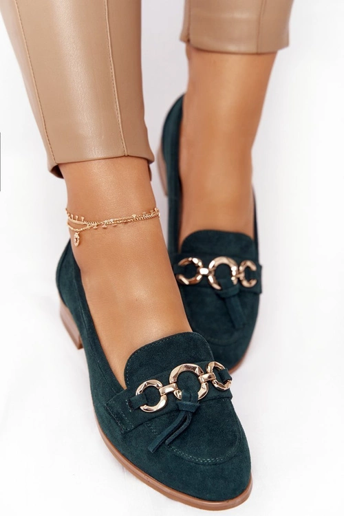 Eleganckie Damskie Mokasyny Vinceza 10585 Zamszowe Zielone