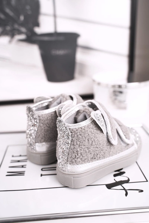 Dziecięce Trampki Ocieplane Wysokie Szare Clifford