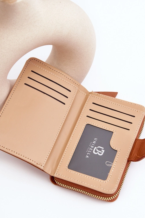 Damski Portfel Portmonetka Z Ekoskóry Brązowy Risuna