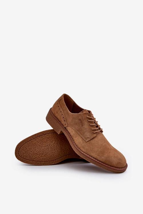 Zamszowe Męskie Półbuty Big Star NN174213 Camel