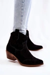 Damskie Botki W Szpic Lewski Shoes 3236 Czarne