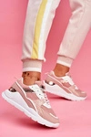 Sportowe Damskie Buty Sneakersy Biało Różowe Martina