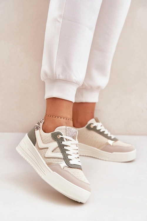 Buty Sportowe Damskie Na Platformie Panterka Zielone Lorori